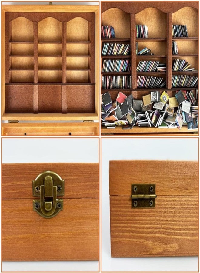 shenruifa Miniature Book Boxes Display Case Cabinet Anxiety Relief Books Shaking Bookshelf Toy for Living Room Desk Ornament (Bookshelf + Mini Books) - Image 2